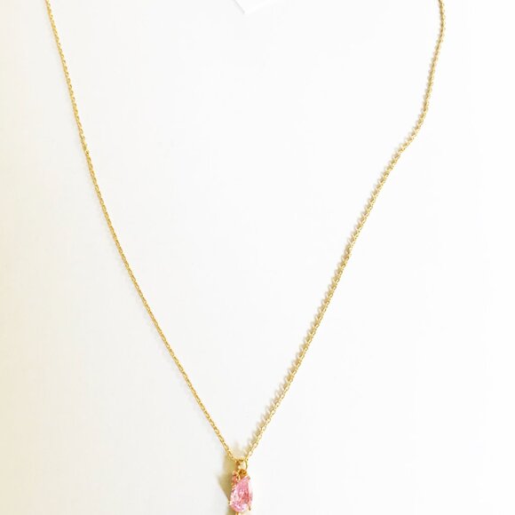 Kate Spade Pink CZ Tulip flowers Pendant Short Necklace - Picture 2 of 2